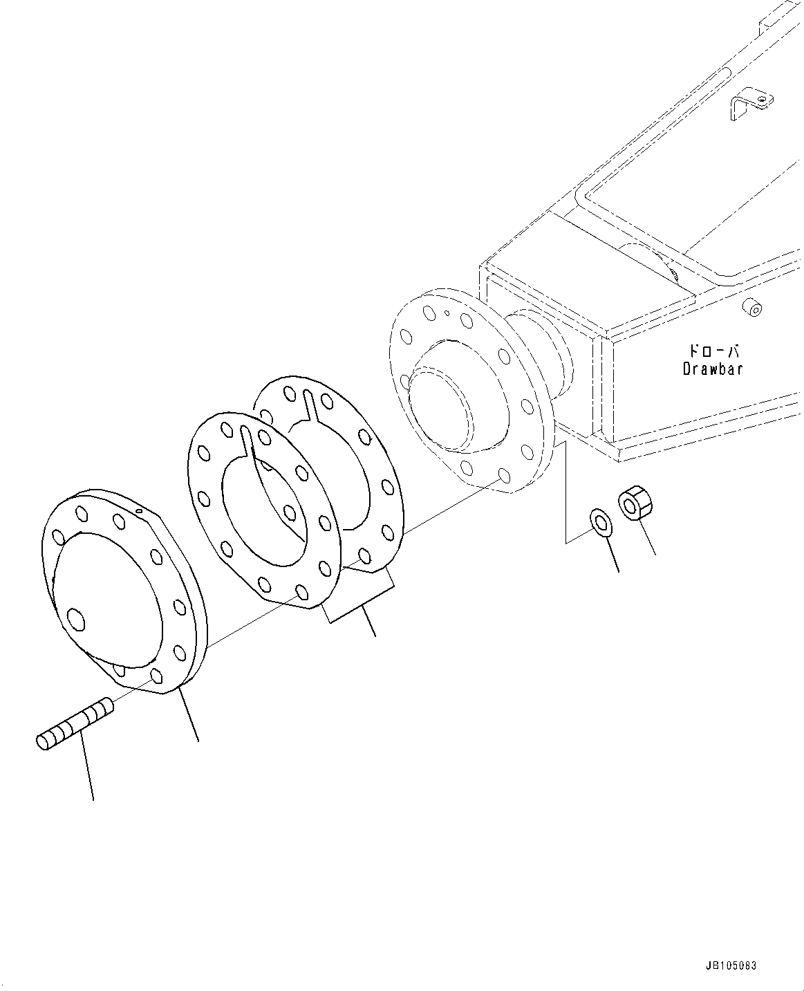 Komatsu parts book diagram for GD955-7M0 S/N 31001-UP: CIRCLE DRAWBAR, HOLDER(#30001-)