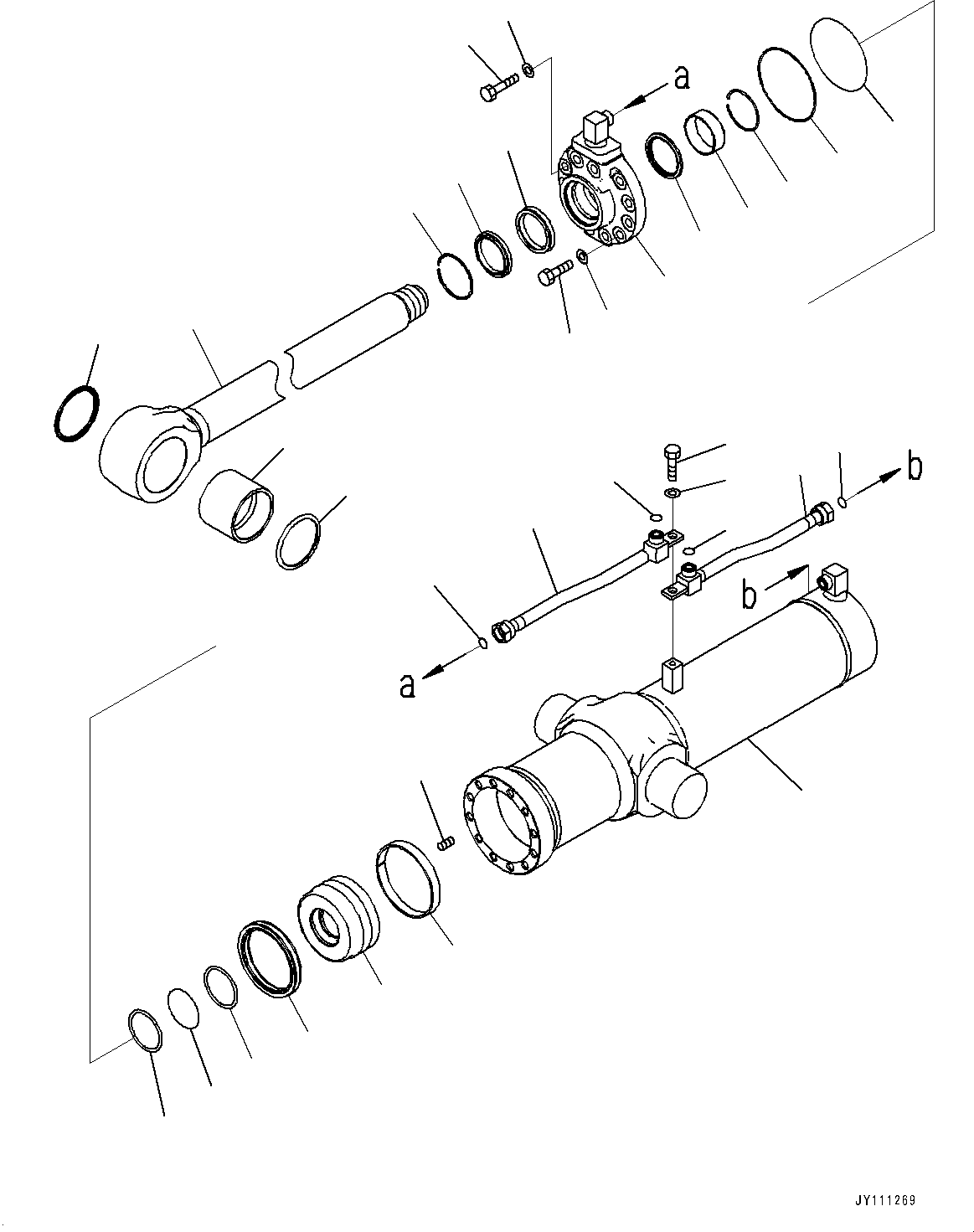 Komatsu parts book diagram for GD955-7M0 S/N 31001-UP: RIPPER, INNER PARTS, RIPPER CYLINDER(#30001-)