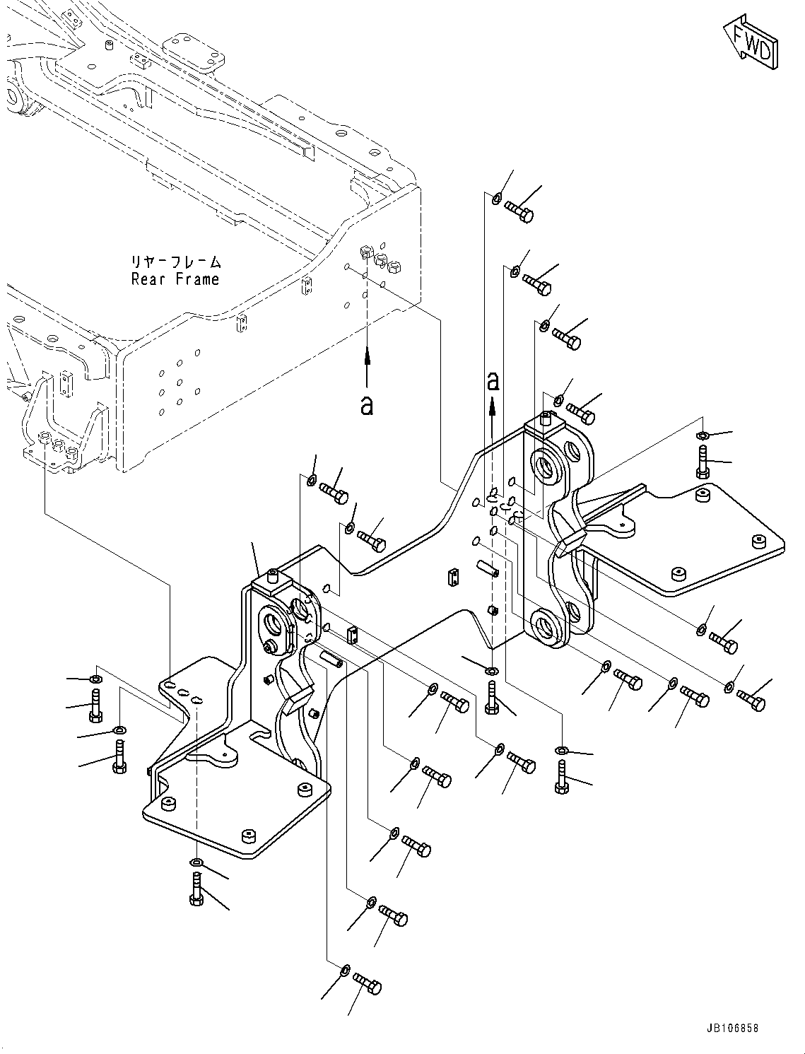 Komatsu parts book diagram for GD955-7M0 S/N 31001-UP: RIPPER, MOUNTING PARTS (PROVISION FOR AUTOMATIC FIRE EXTINGUISHER)(#30001-)