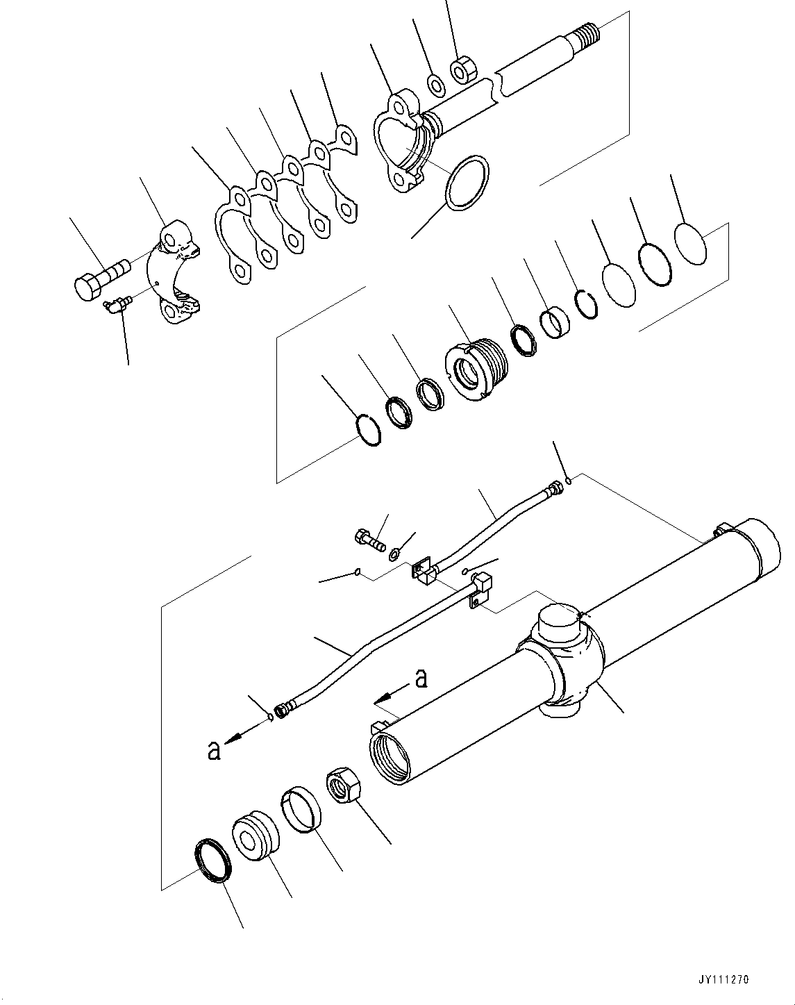 Komatsu parts book diagram for GD955-7M0 S/N 31001-UP: BLADE LIFT CYLINDER, INNER PARTS, BLADE LIFT CYLINDER(#30001-)