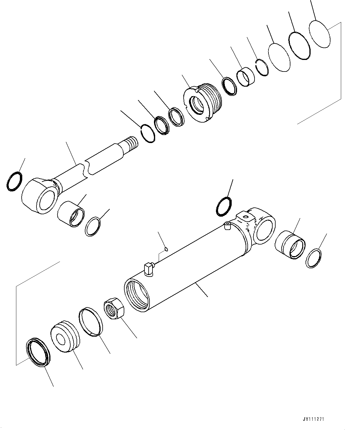 Komatsu parts book diagram for GD955-7M0 S/N 31001-UP: ARTICULATE CYLINDER, INNER PARTS, ARTICULATE CYLINDER(#30001-)