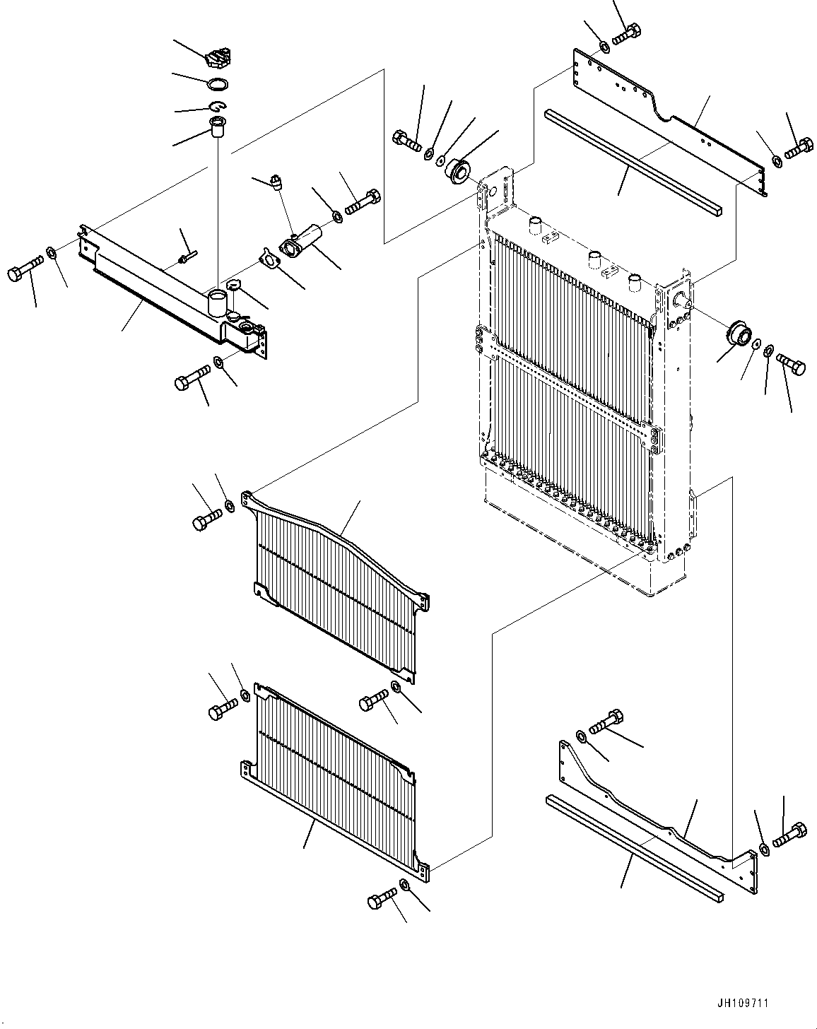 Komatsu parts book diagram for D275A-6 S/N 190001-UP (Mongolia Standard Machine): COOLING SYSTEM, RADIATOR AND TANK(#190001-)