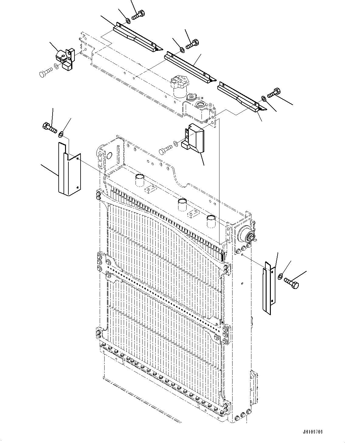 Komatsu parts book diagram for D275A-6 S/N 190001-UP (Mongolia Standard Machine): COOLING SYSTEM, WIND BRAKE(#190001-)