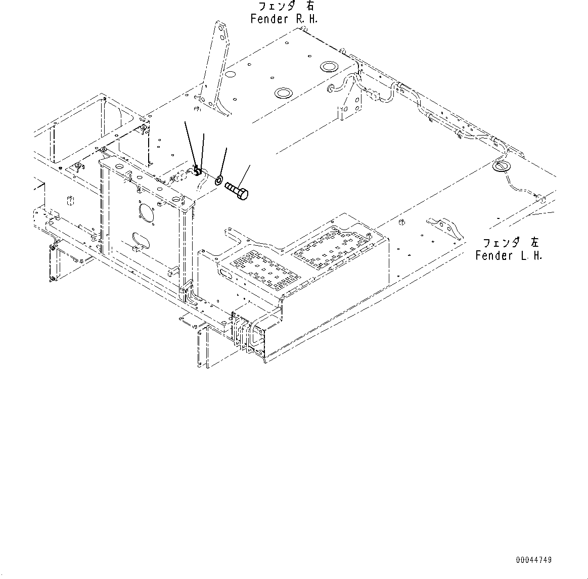 Komatsu parts book diagram for D275A-6 S/N 190001-UP (Mongolia Standard Machine): ELECTRIC WIRING HARNESS, FENDER, R.H.(#180001-)
