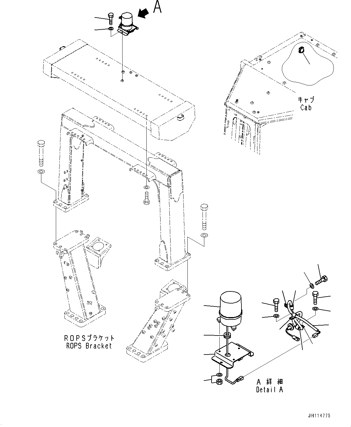 Komatsu parts book diagram for D275A-6 S/N 190001-UP (Mongolia Standard Machine): BEACON LAMP, (#190001-)