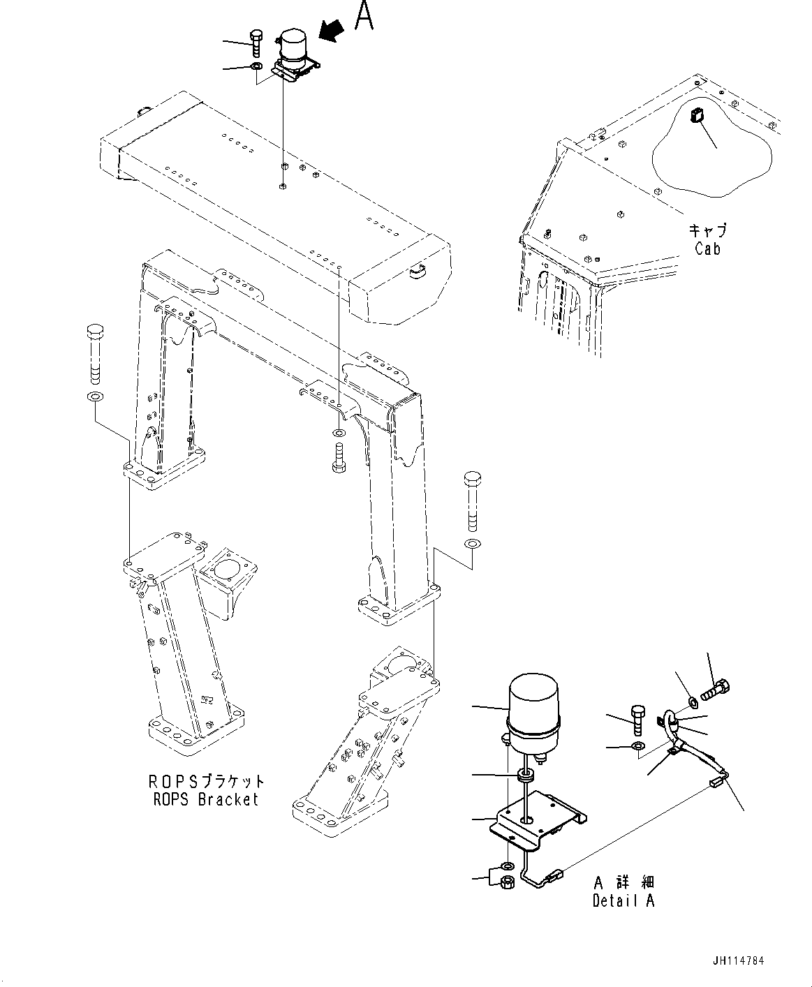Komatsu parts book diagram for D275A-6 S/N 190001-UP (Mongolia Standard Machine): BEACON LAMP, (FOR ADDITIONAL AMBER COLOR WARNING BEACON)(#190001-)