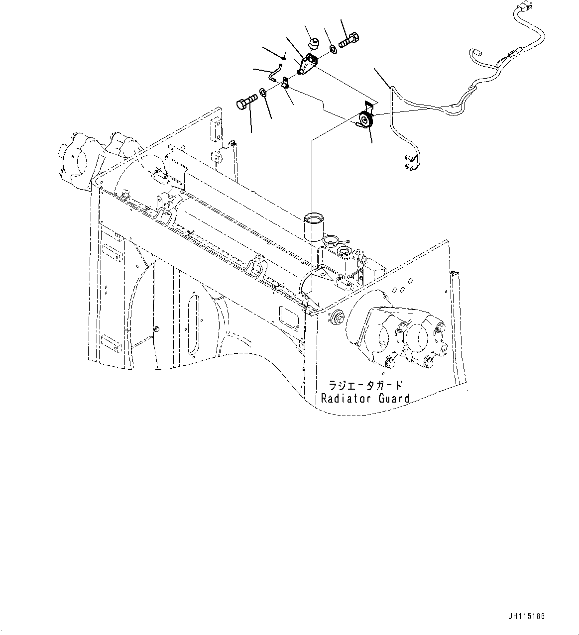 Komatsu parts book diagram for D275A-6 S/N 190001-UP (Mongolia Standard Machine): HORN, (#190001-)