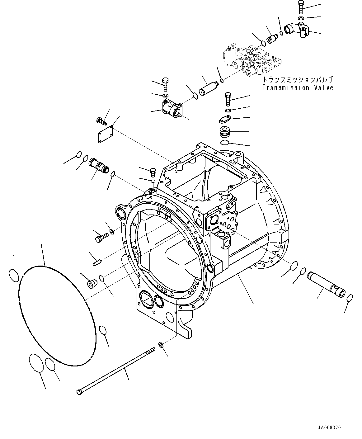 Komatsu parts book diagram for D275A-6 S/N 190001-UP (Mongolia Standard Machine): POWER TRAIN, CASE(#180001-)