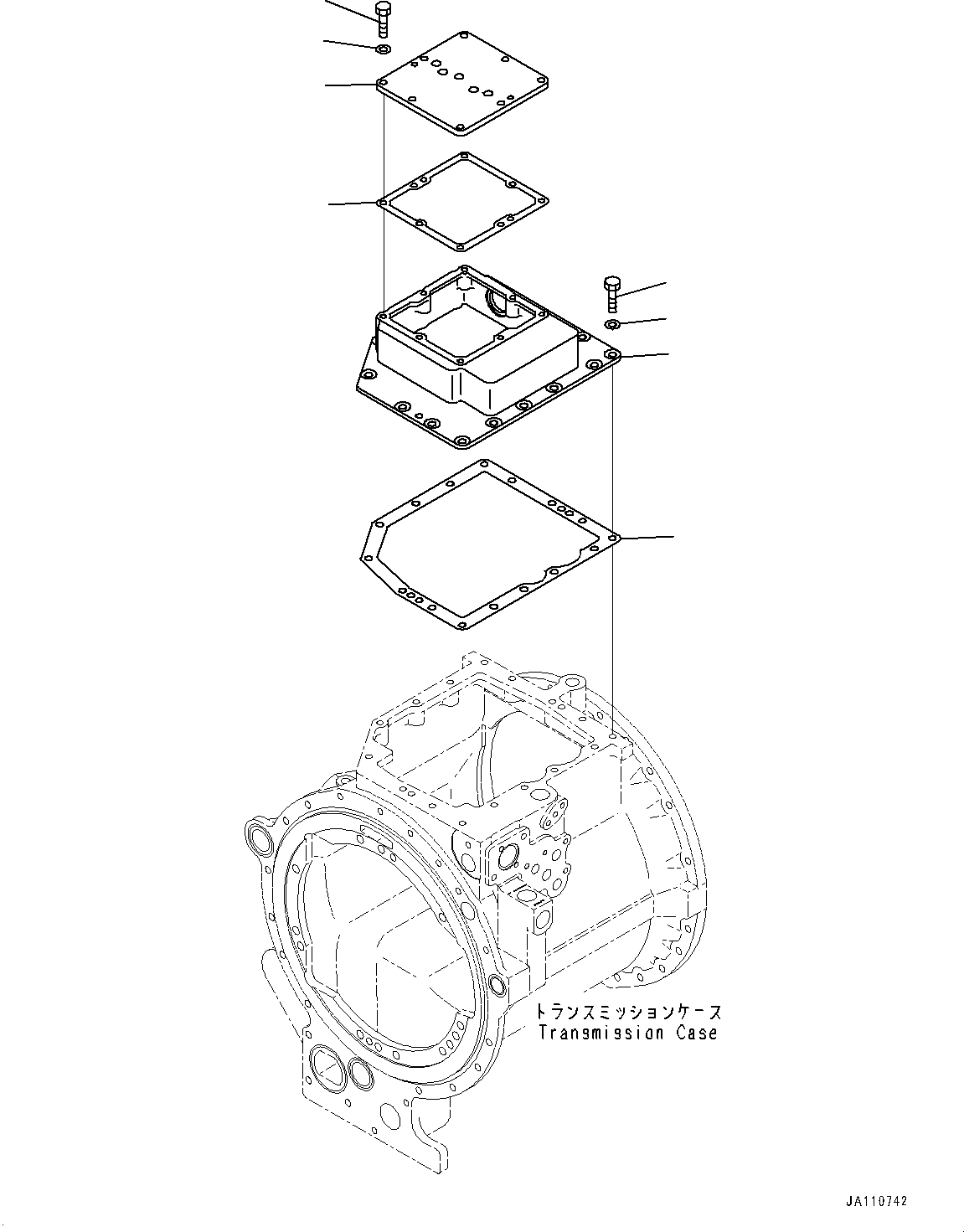 Komatsu parts book diagram for D275A-6 S/N 190001-UP (Mongolia Standard Machine): POWER TRAIN, TRANSMISSION VALVE COVER(#180001-)