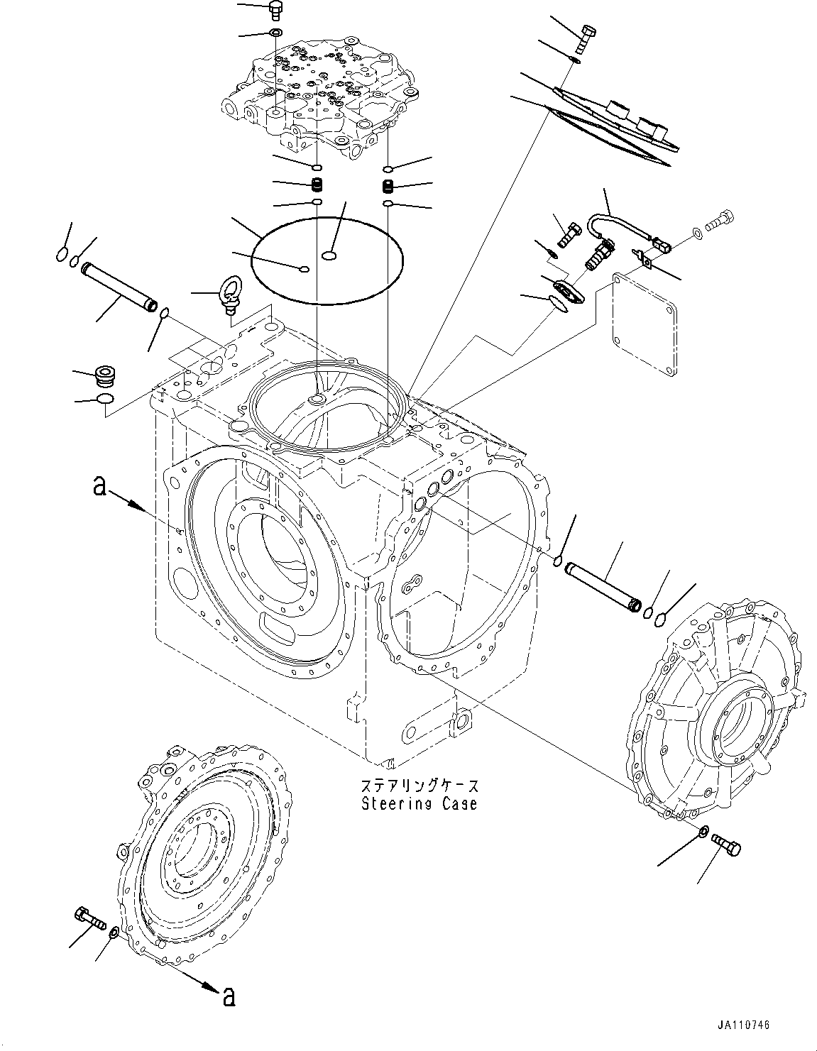 Komatsu parts book diagram for D275A-6 S/N 190001-UP (Mongolia Standard Machine): POWER TRAIN, STEERING CASE (2/2)(#180001-)