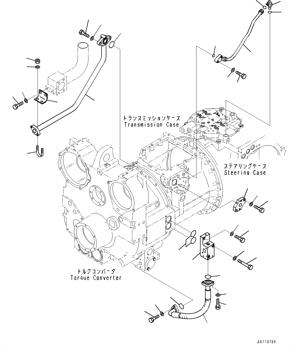 Komatsu parts book diagram for D275A-6 S/N 190001-UP (Mongolia Standard Machine): POWER TRAIN, PIPING(#180001-)