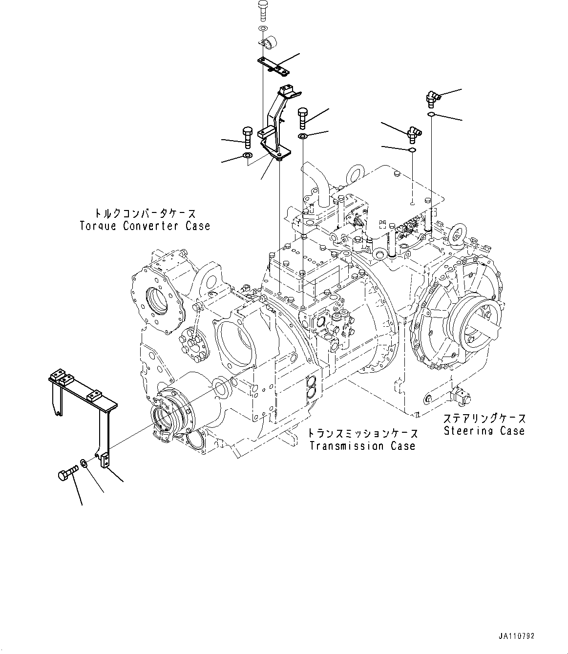 Komatsu parts book diagram for D275A-6 S/N 190001-UP (Mongolia Standard Machine): POWER TRAIN, PIPING AND BRACKET(#180001-)
