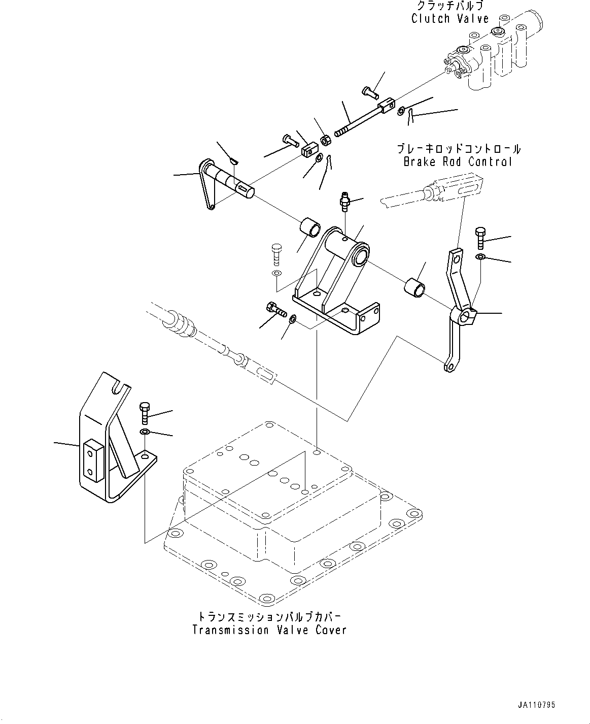 Komatsu parts book diagram for D275A-6 S/N 190001-UP (Mongolia Standard Machine): POWER TRAIN, BRAKE CONTROL BRACKET(#180001-)