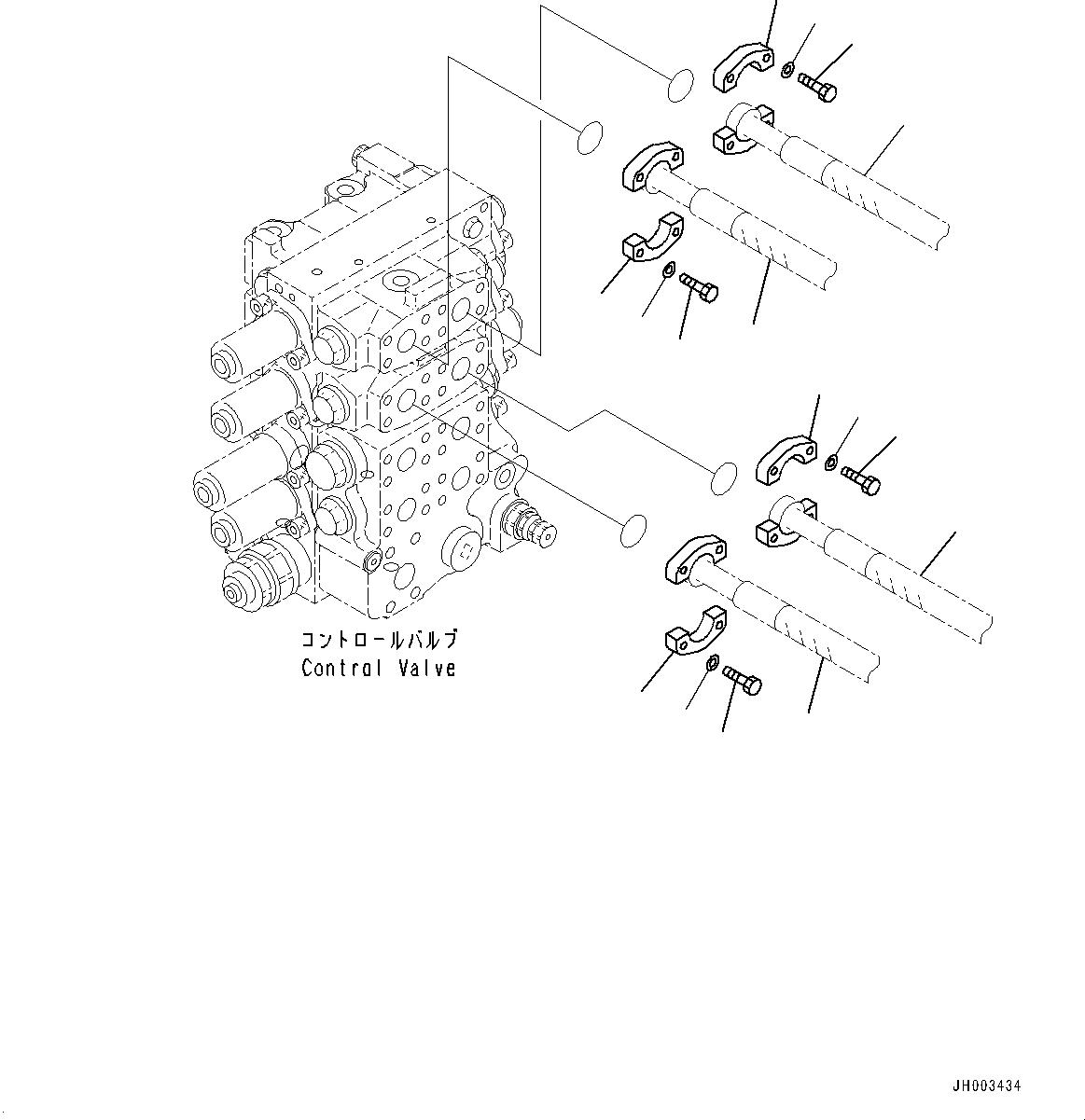 Komatsu parts book diagram for D275A-6 S/N 190001-UP (Mongolia Standard Machine): RIPPER PIPING, FLANGE(#180001-)