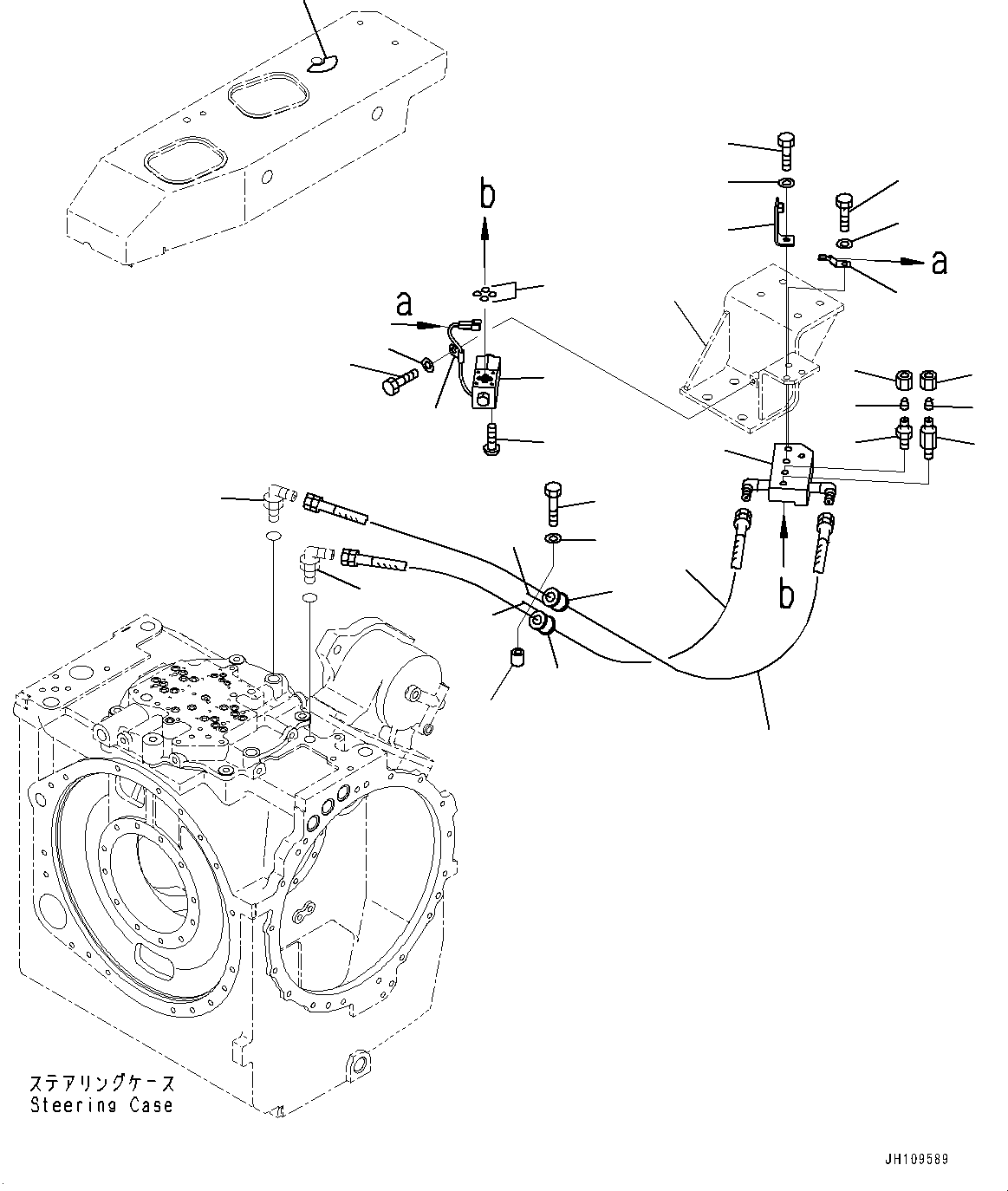 Komatsu parts book diagram for D275A-6 S/N 190001-UP (Mongolia Standard Machine): RIPPER SHANK PIN PULLER PIPING, (#180001-)