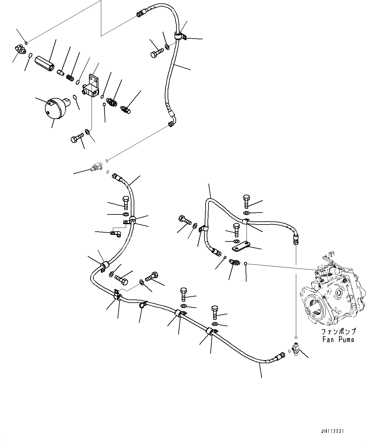 Komatsu parts book diagram for D275A-6 S/N 190001-UP (Mongolia Standard Machine): PROPORTIONAL PRESSURE CONTROL (PPC) PIPING, PPC PRESSURE PIPING(#180001-)