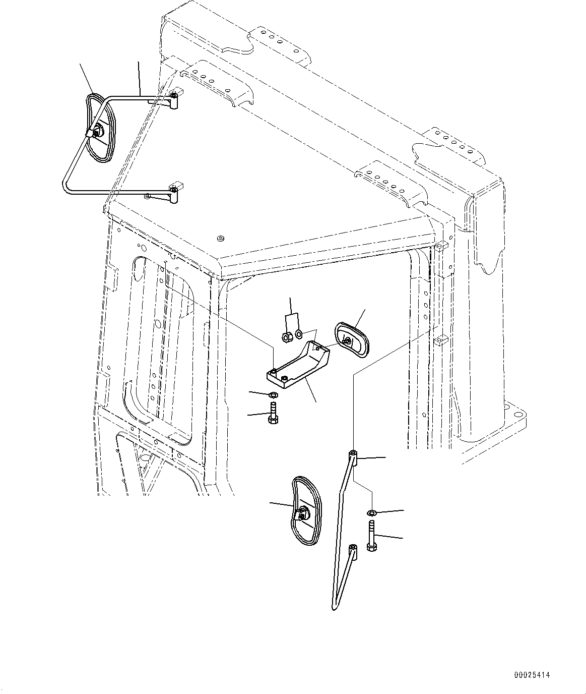 Komatsu parts book diagram for D275A-6 S/N 190001-UP (Mongolia Standard Machine): REARVIEW MIRROR, (#180001-)