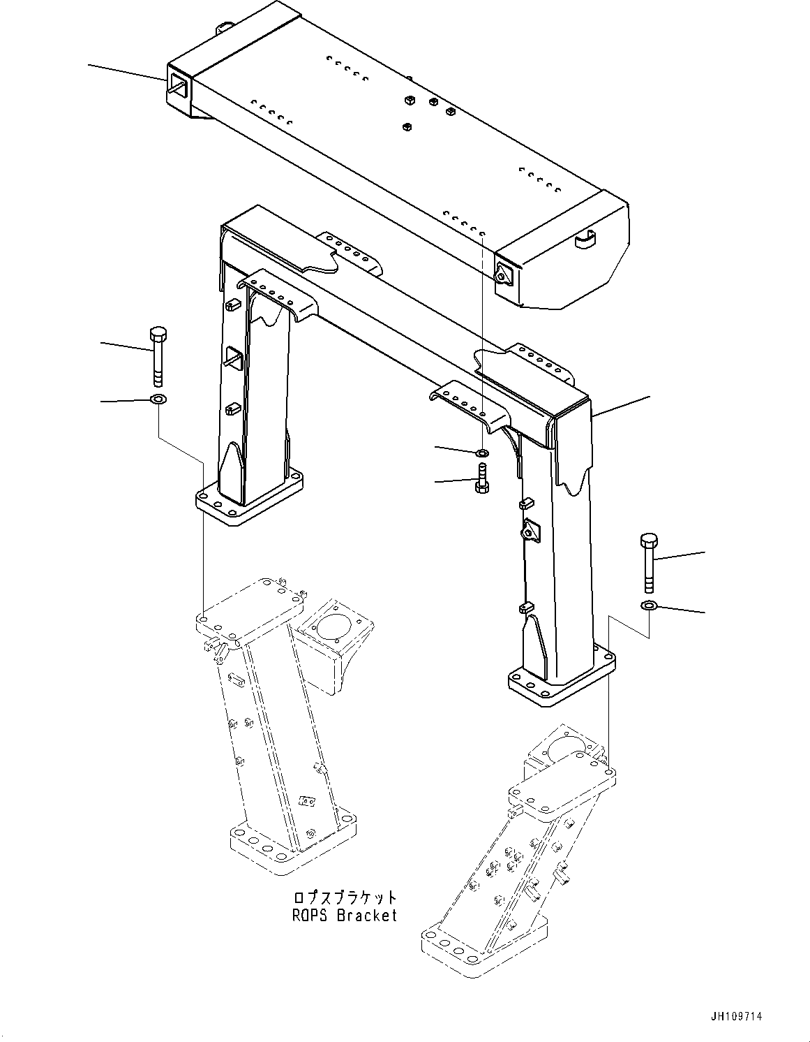 Komatsu parts book diagram for D275A-6 S/N 190001-UP (Mongolia Standard Machine): ROPS GUARD, (#180001-)