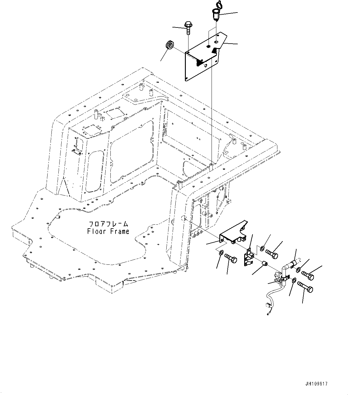 Komatsu parts book diagram for D275A-6 S/N 190001-UP (Mongolia Standard Machine): FLOOR FRAME, SOCKET COVER(#190001-)