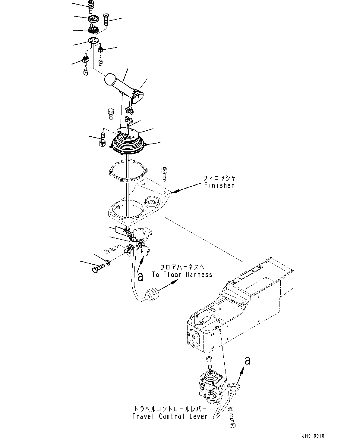 Komatsu parts book diagram for D275A-6 S/N 190001-UP (Mongolia Standard Machine): FLOOR FRAME, TRAVEL CONTROL LEVER(#190001-)