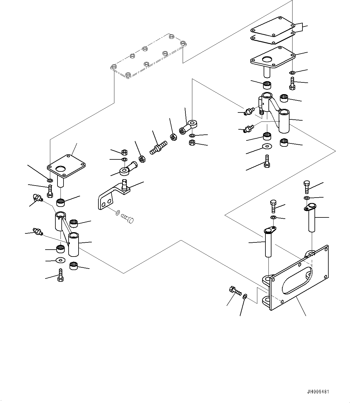 Komatsu parts book diagram for D275A-6 S/N 190001-UP (Mongolia Standard Machine): FLOOR FRAME, ADJUST LINK(#190001-)