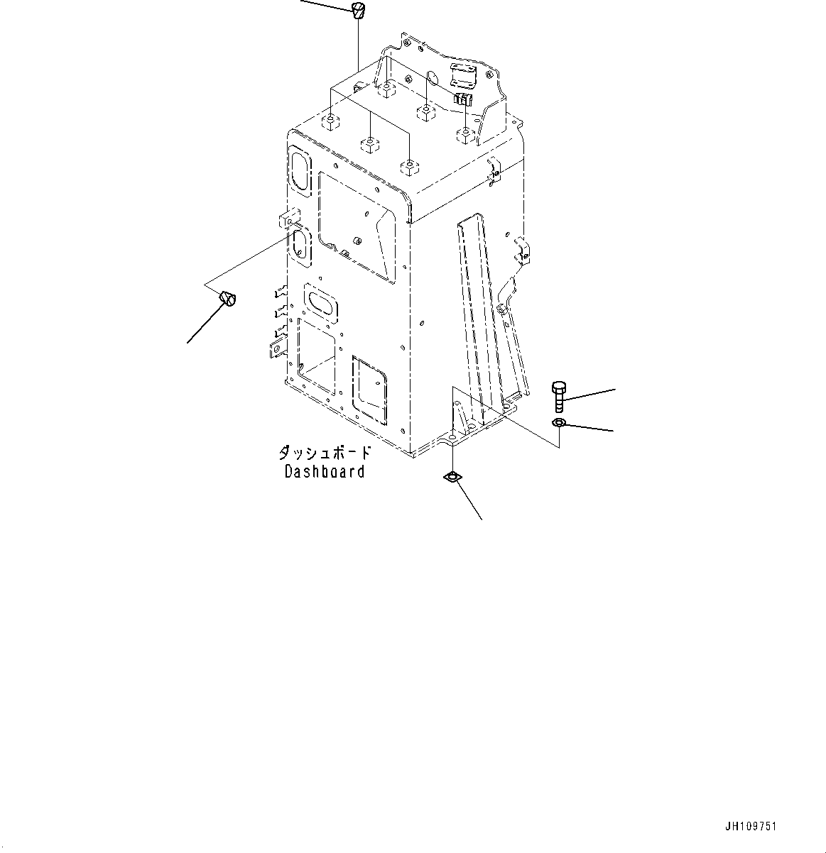 Komatsu parts book diagram for D275A-6 S/N 190001-UP (Mongolia Standard Machine): DASHBOARD, DASHBOARD MOUNTING(#180001-)