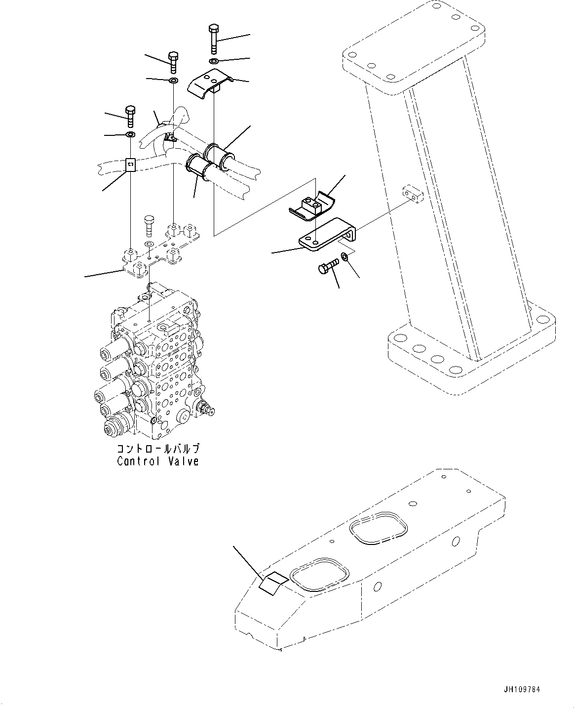 Komatsu parts book diagram for D275A-6 S/N 190001-UP (Mongolia Standard Machine): BLADE CONTROL PLATE, (#180001-)