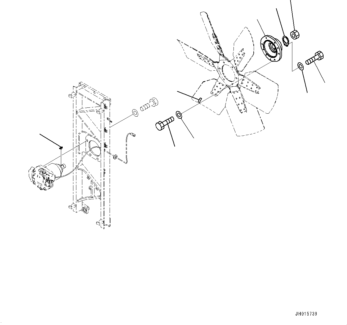 Komatsu parts book diagram for D275A-6 S/N 190001-UP (Mongolia Standard Machine): RADIATOR GUARD, FAN(#190001-)