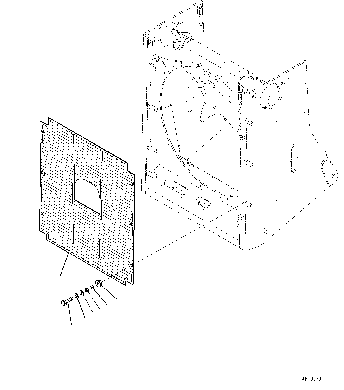 Komatsu parts book diagram for D275A-6 S/N 190001-UP (Mongolia Standard Machine): RADIATOR GUARD, NET(#190001-)