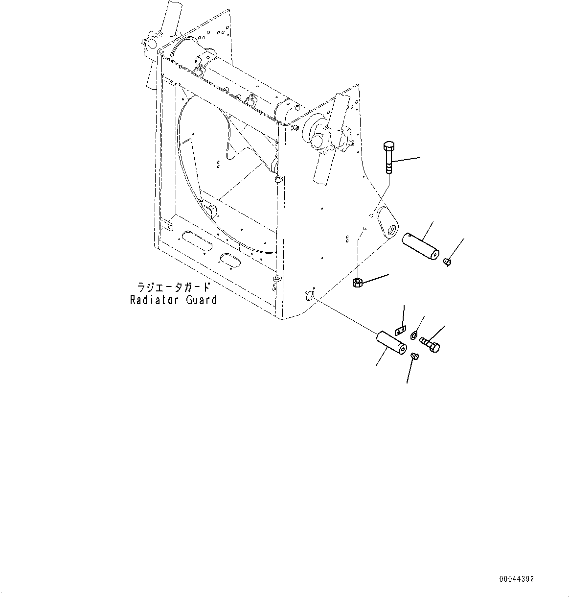 Komatsu parts book diagram for D275A-6 S/N 190001-UP (Mongolia Standard Machine): RADIATOR GUARD RELATED PARTS, GUARD MOUNTING(#180001-)