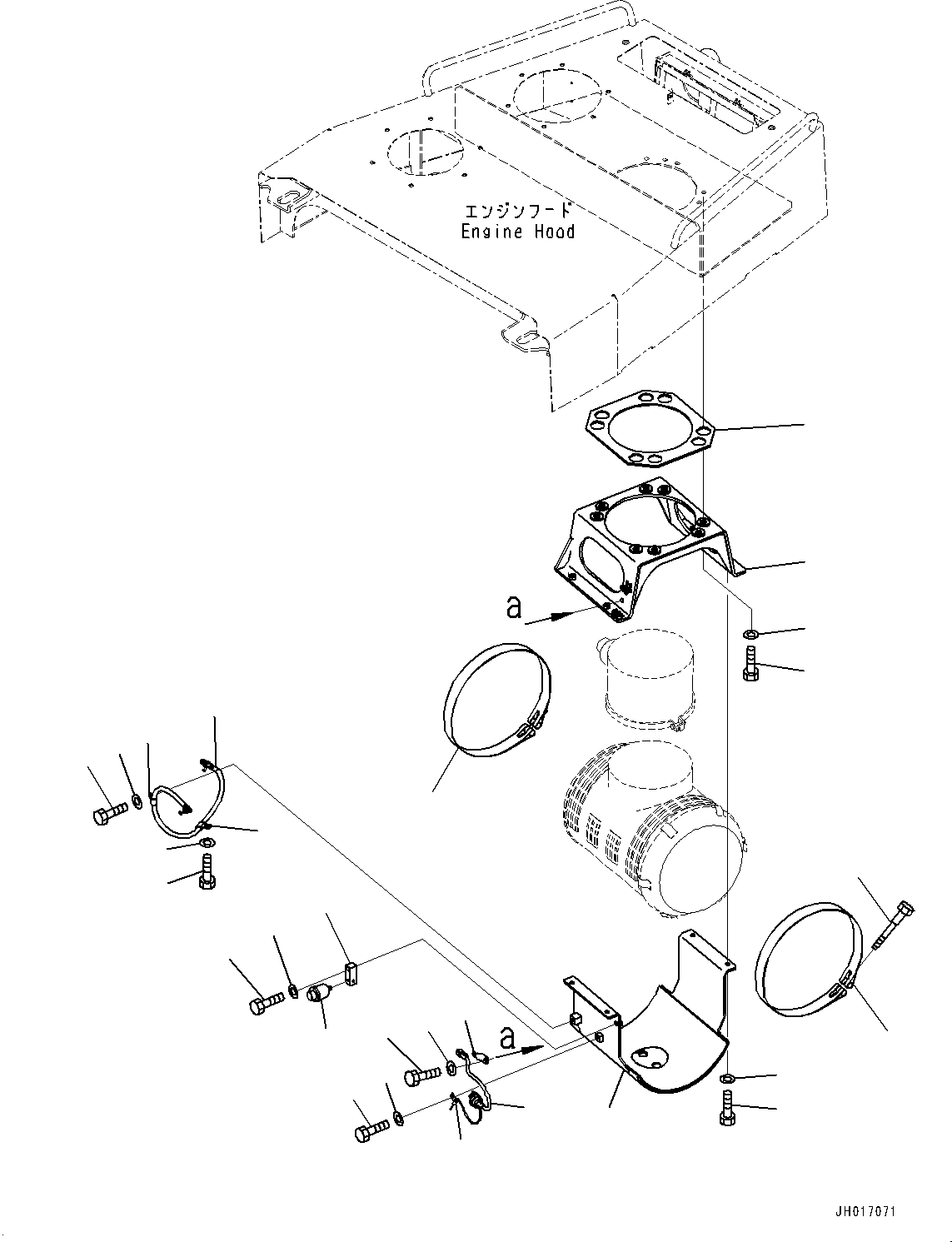 Komatsu parts book diagram for D275A-6 S/N 190001-UP (Mongolia Standard Machine): ENGINE HOOD AND SIDE COVER GROUP, AIR CLEANER RELATED PARTS(#190001-)