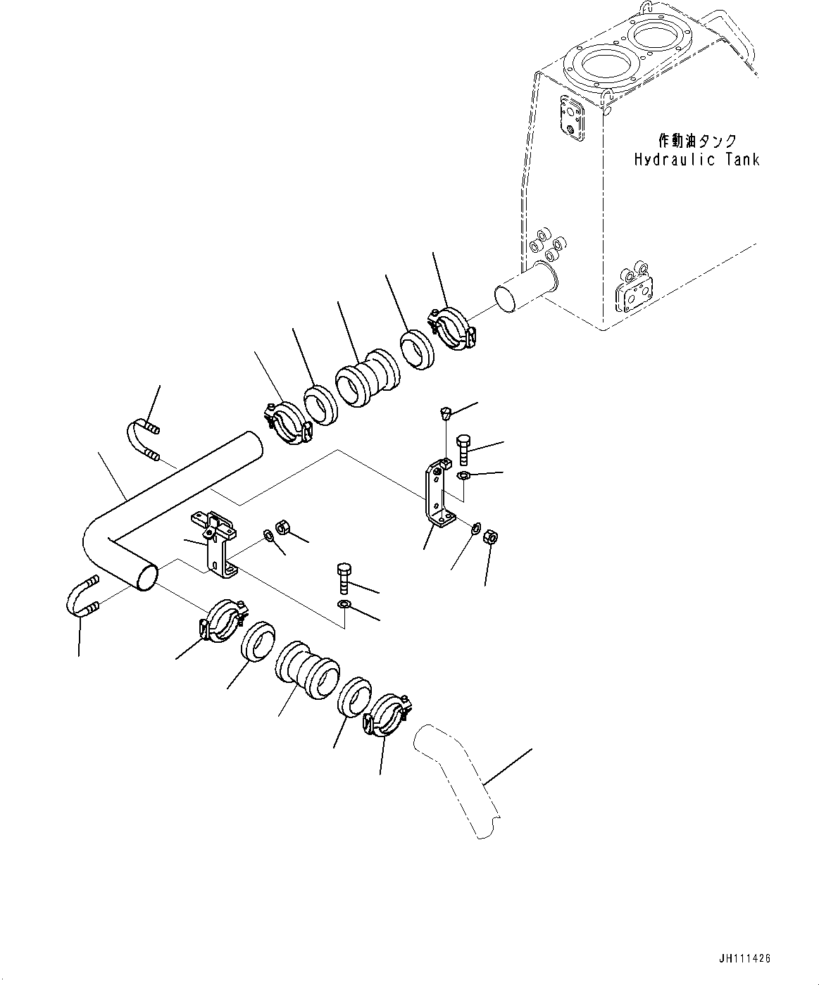 Komatsu parts book diagram for D275A-6 S/N 190001-UP (Mongolia Standard Machine): FENDER, SUCTION TUBE(#180001-)