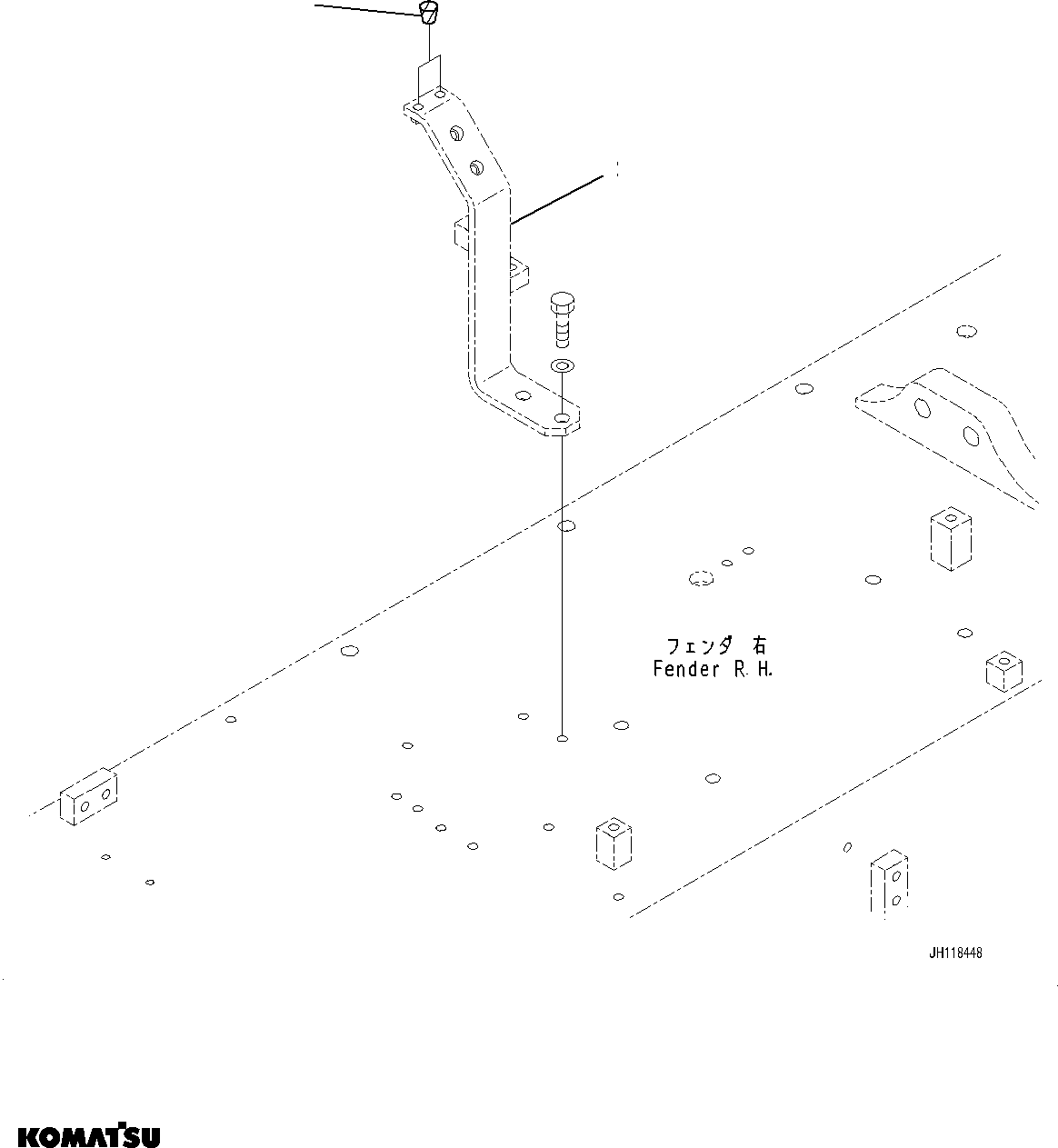 Komatsu parts book diagram for D275A-6 S/N 190001-UP (Mongolia Standard Machine): FENDER, PLUG(#180001-)