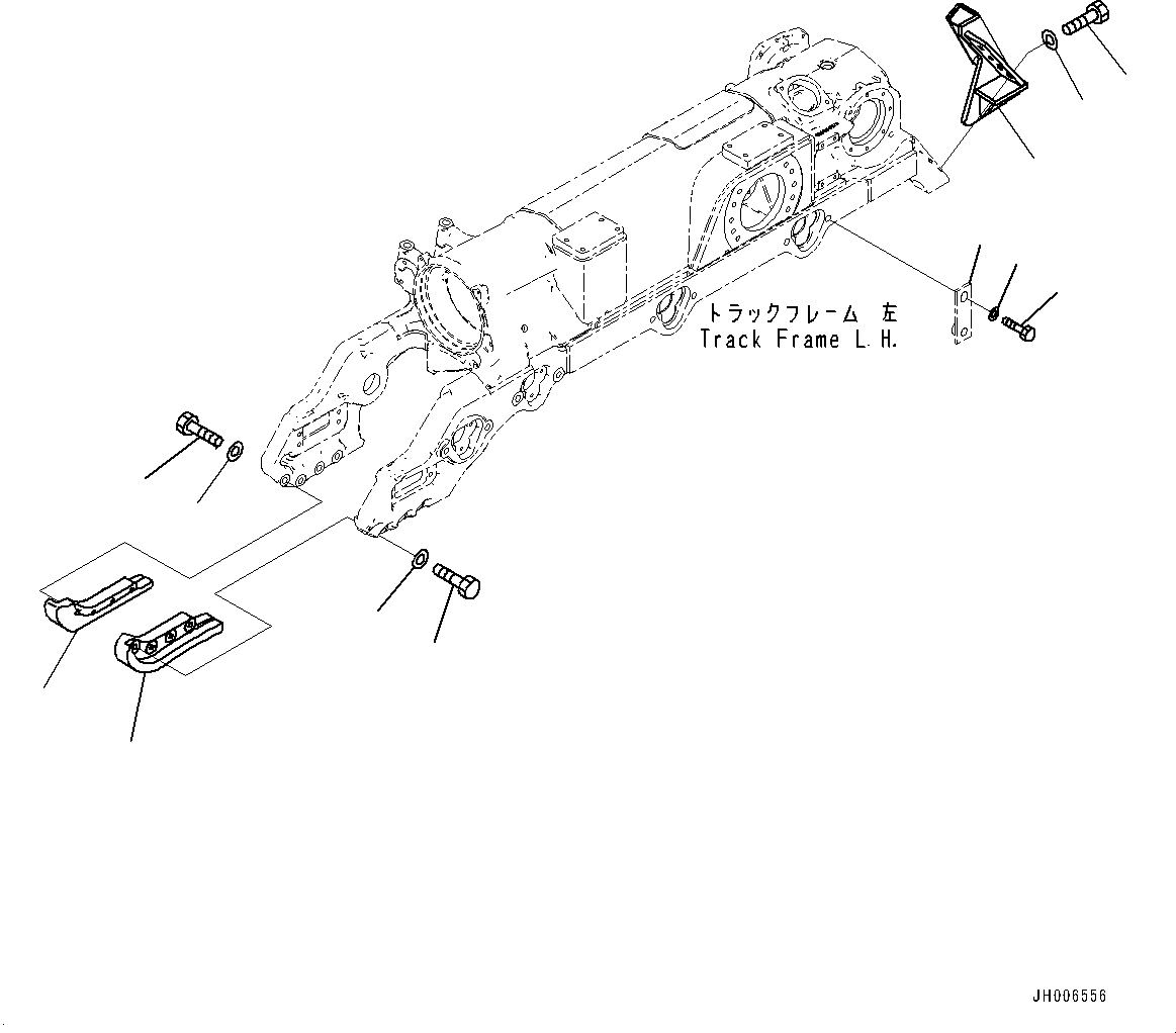 Komatsu parts book diagram for D275A-6 S/N 190001-UP (Mongolia Standard Machine): TRACK FRAME, TRACK FRAME GUARD, L.H.(#180001-)