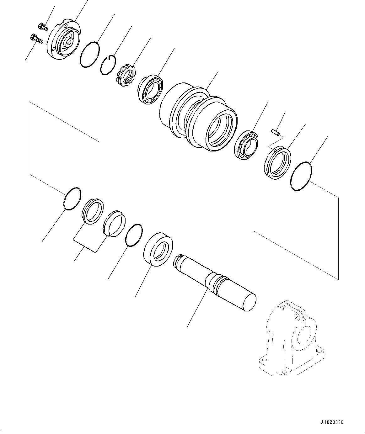 Komatsu parts book diagram for D275A-6 S/N 190001-UP (Mongolia Standard Machine): TRACK FRAME, CARRIER ROLLER, L.H.(#180001-)