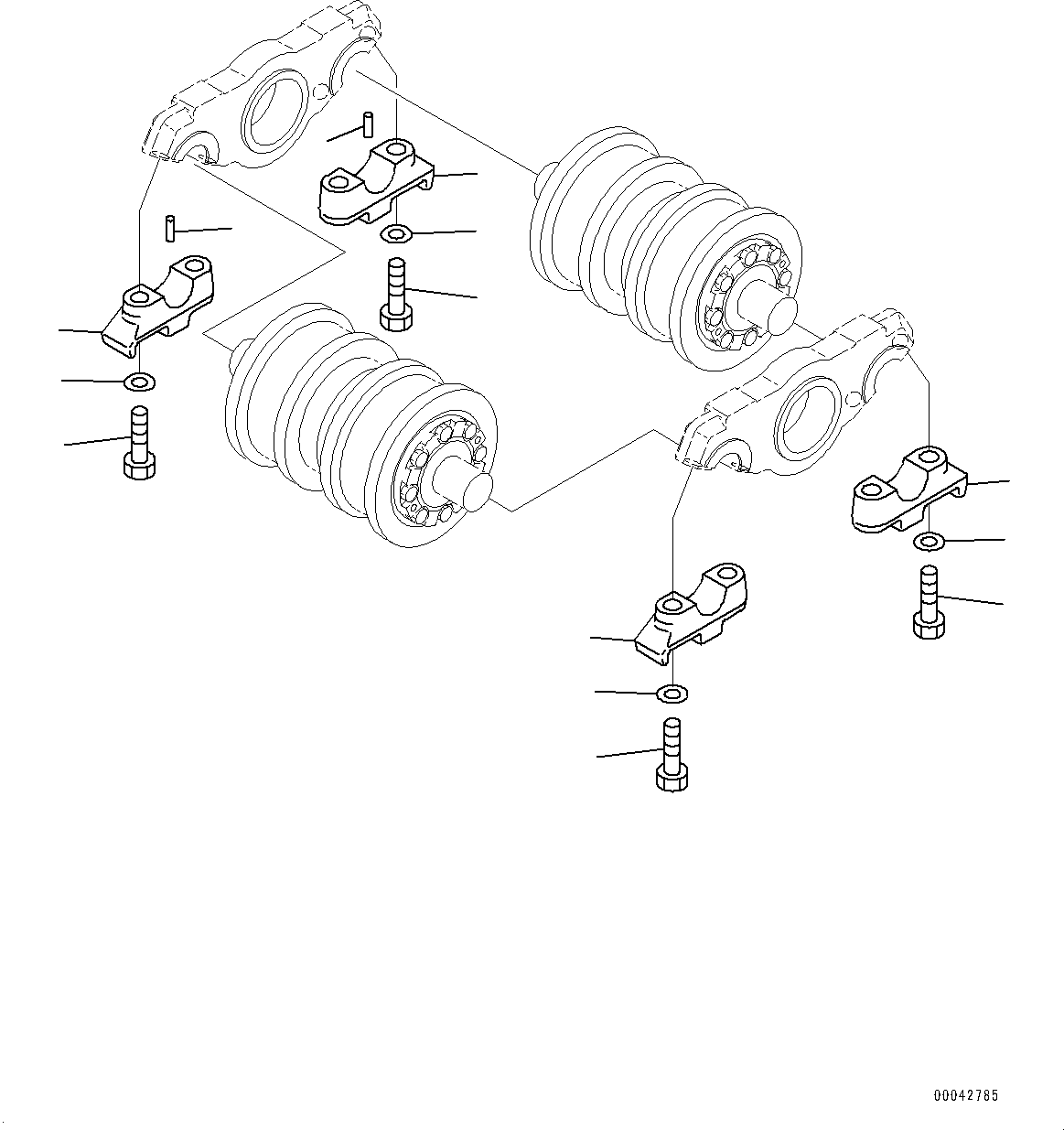 Komatsu parts book diagram for D275A-6 S/N 190001-UP (Mongolia Standard Machine): TRACK FRAME, CAP, R.H.(#180001-)