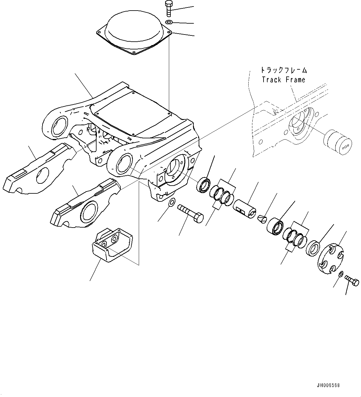 Komatsu parts book diagram for D275A-6 S/N 190001-UP (Mongolia Standard Machine): TRACK FRAME, BOGIE, 4TH, R.H.(#180001-)