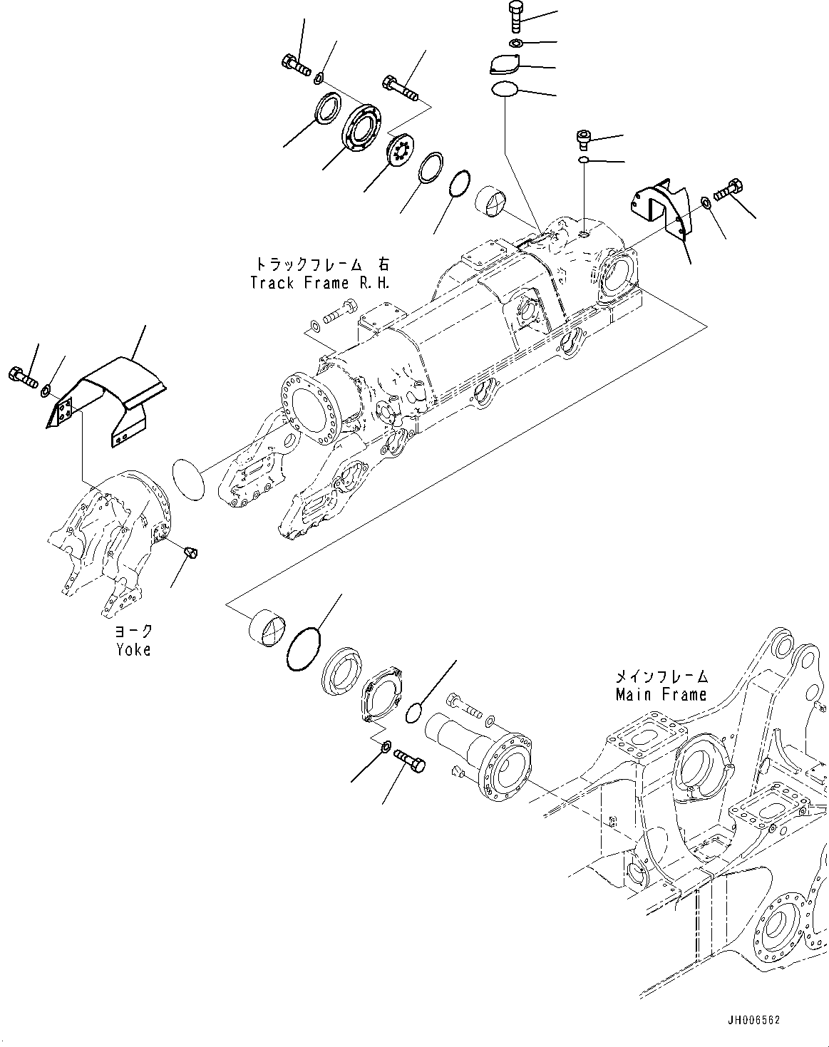 Komatsu parts book diagram for D275A-6 S/N 190001-UP (Mongolia Standard Machine): TRACK FRAME, COVER, R.H.(#180001-)