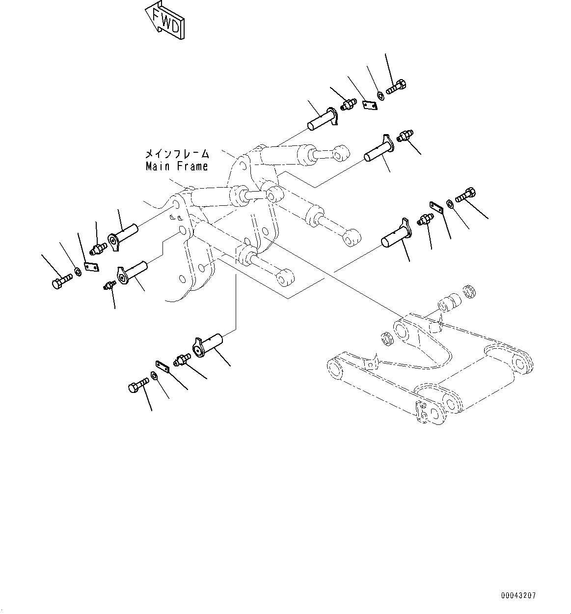 Komatsu parts book diagram for D275A-6 S/N 190001-UP (Mongolia Standard Machine): RIPPER MOUNTING PIN, (#180001-)