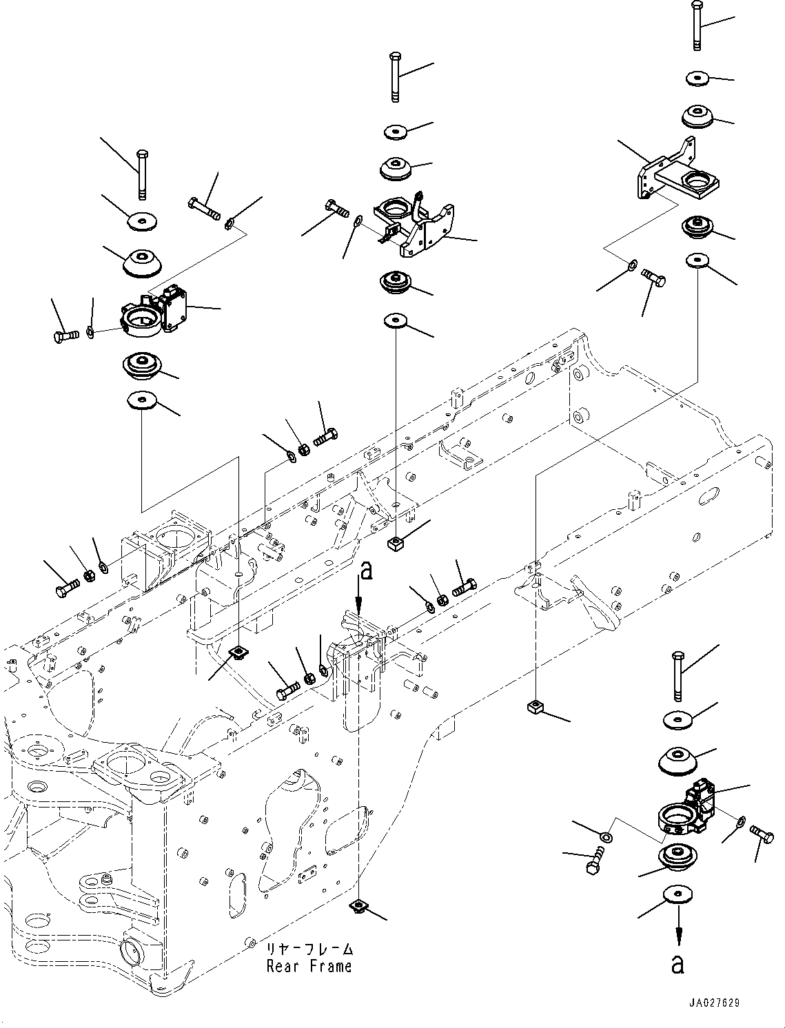 Komatsu parts book diagram for WA200-8 S/N 91001-UP: ENGINE MOUNTING, (#85001-)