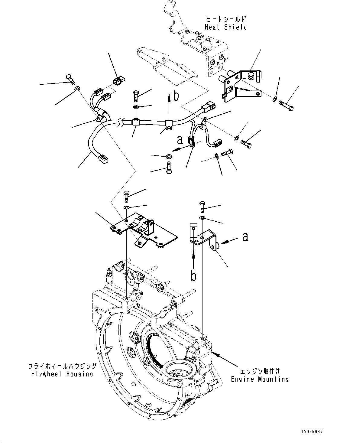 Komatsu parts book diagram for WA200-8 S/N 91001-UP: ENGINE WIRING HARNESS, WIRING HARNESS (1/3)(#85001-)