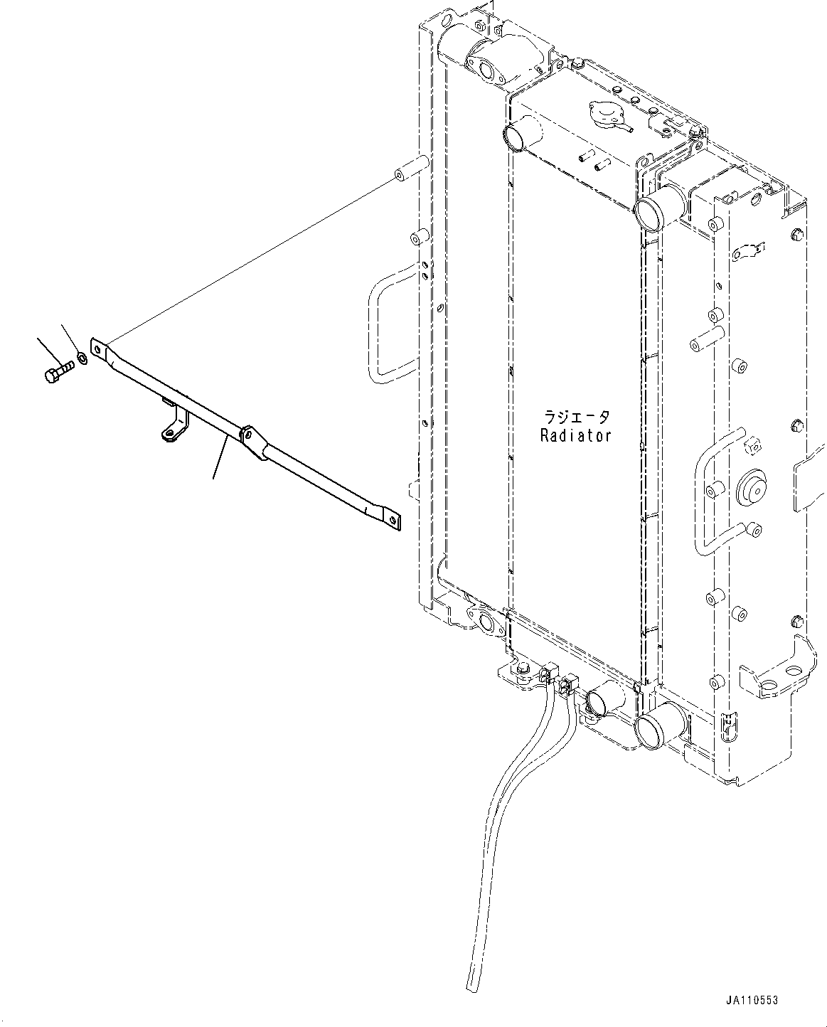 Komatsu parts book diagram for WA200-8 S/N 91001-UP: RADIATOR, PIPING MOUNTING(#87097-)