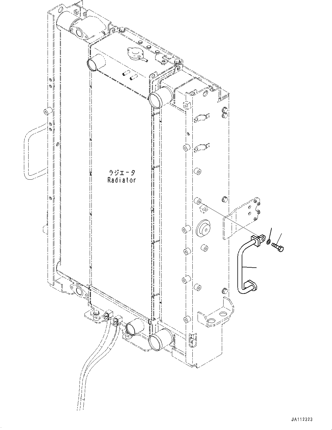 Komatsu parts book diagram for WA200-8 S/N 91001-UP: RADIATOR, HANDLE(#87553-)