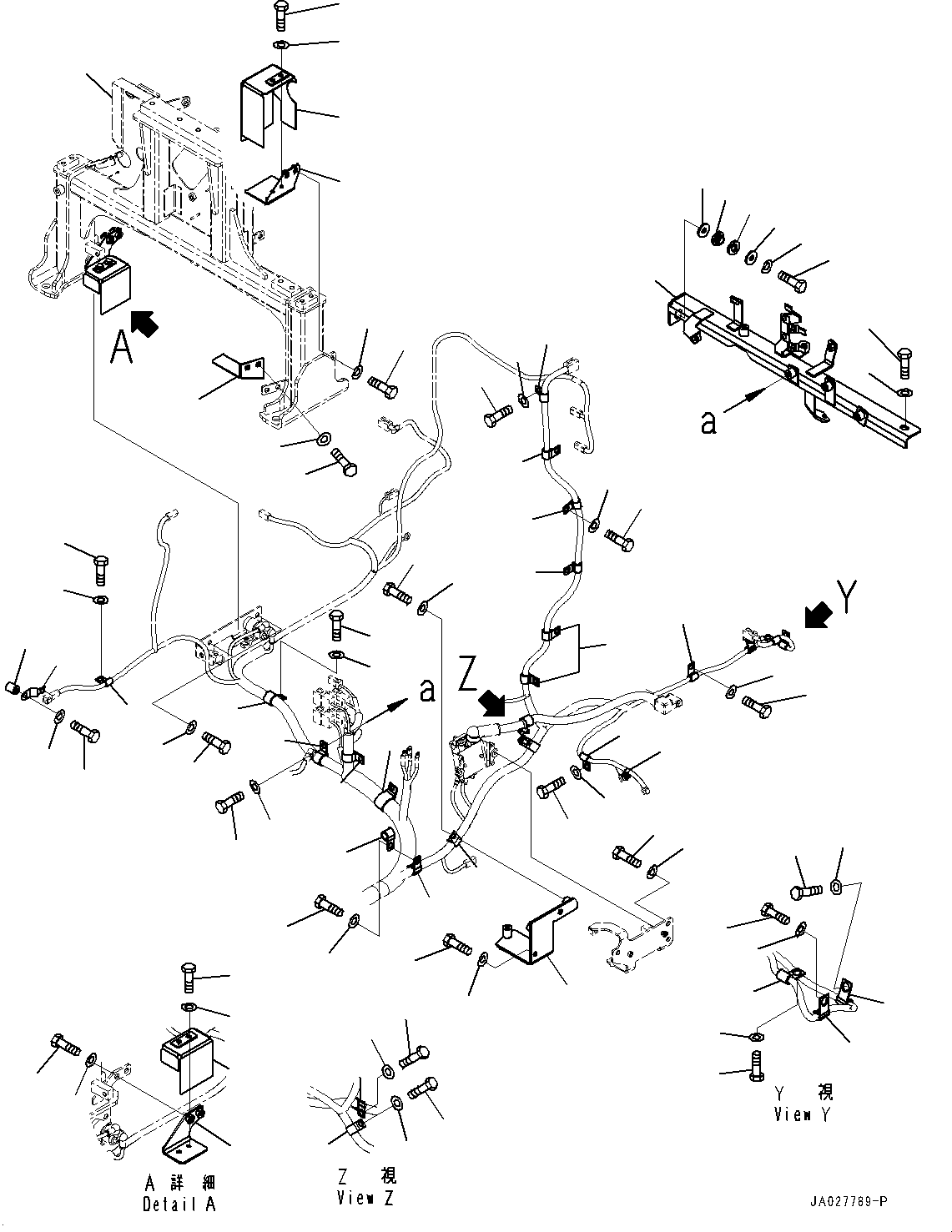Komatsu parts book diagram for WA200-8 S/N 91001-UP: REAR WIRING HARNESS, MOUNTING (2/3)(#85001-87927)