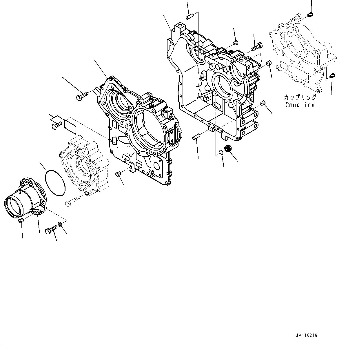 Komatsu parts book diagram for WA200-8 S/N 91001-UP: TRANSFER, CASE(#85001-)