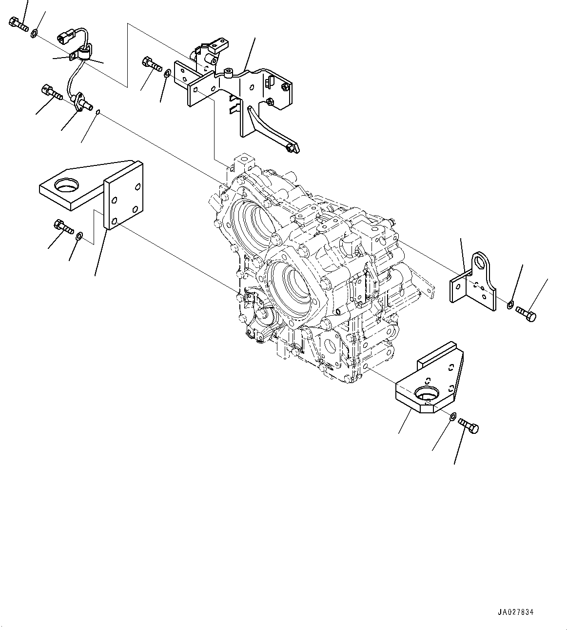 Komatsu parts book diagram for WA200-8 S/N 91001-UP: TRANSFER, MOUNTING (1/2)(#85001-)