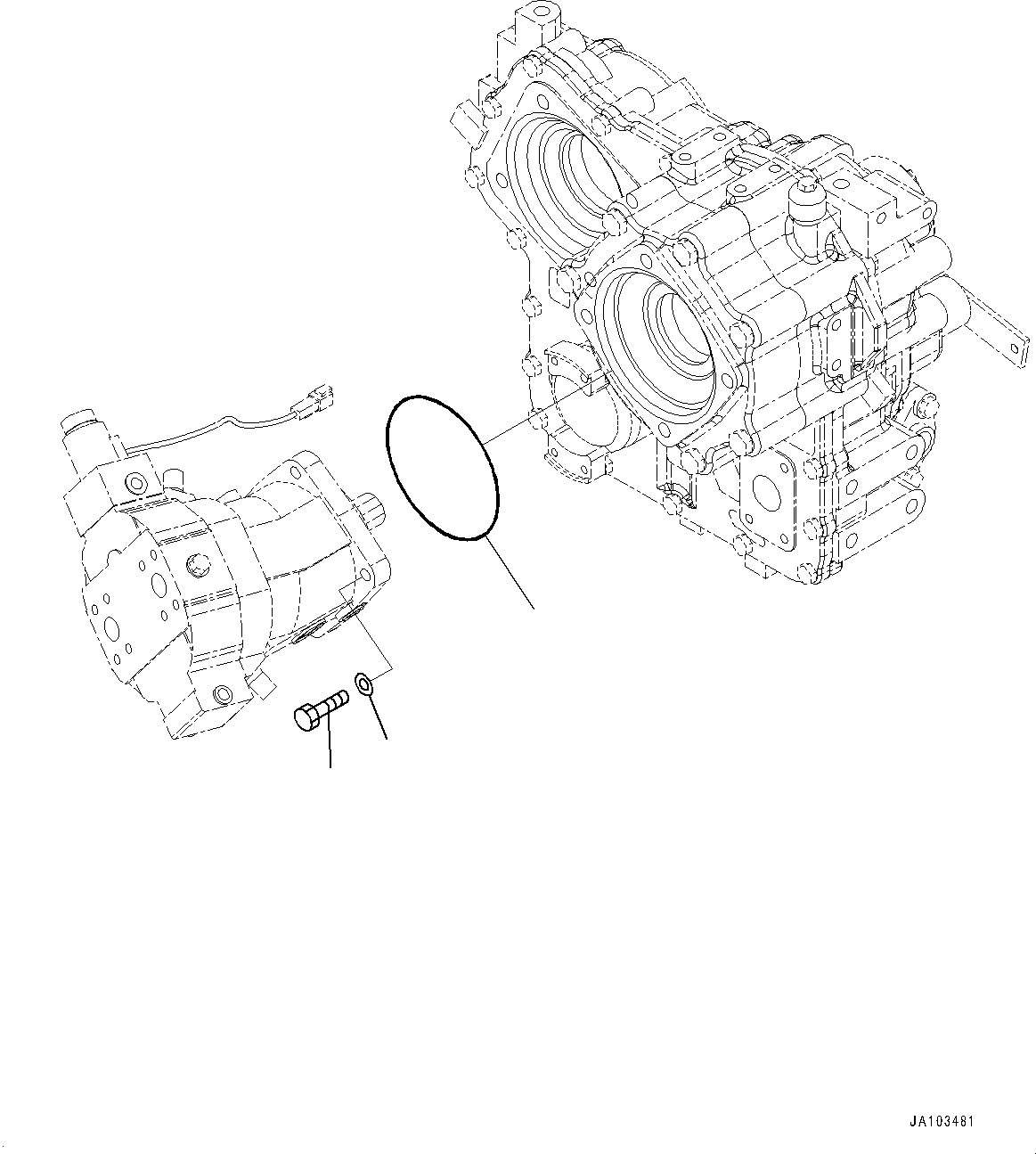 Komatsu parts book diagram for WA200-8 S/N 91001-UP: TRANSFER, MOTOR MOUNTING(#85001-)