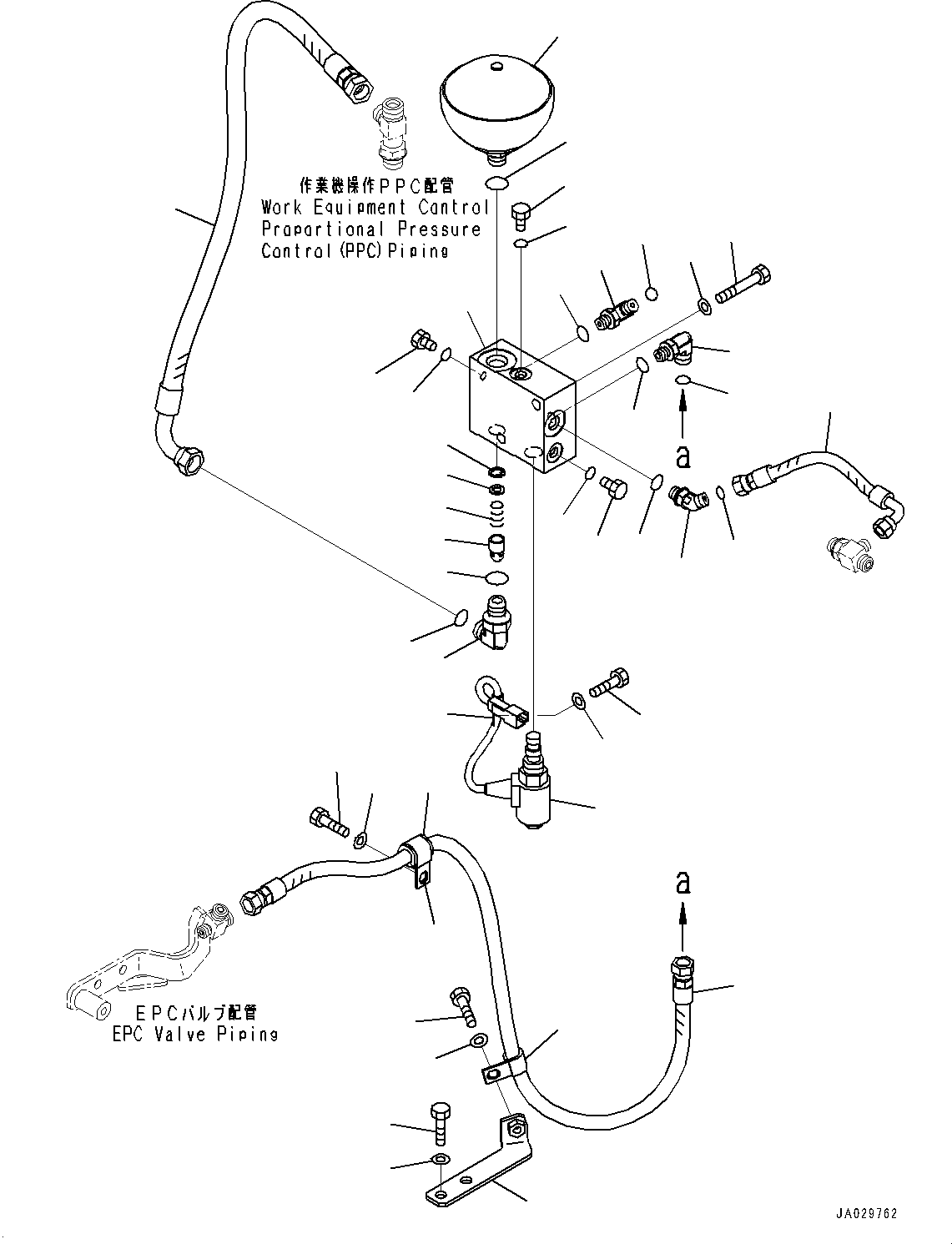 Komatsu parts book diagram for WA200-8 S/N 91001-UP: TRANSFER, ACCUMULATOR AND PIPING(#85001-)