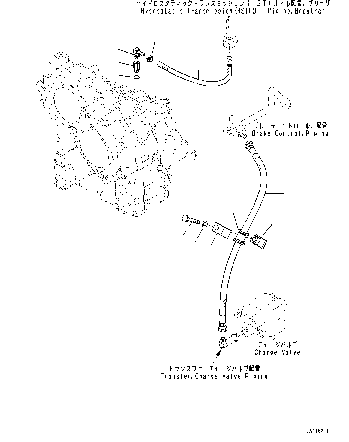 Komatsu parts book diagram for WA200-8 S/N 91001-UP: TRANSFER, BREATHER PIPING(#85001-)