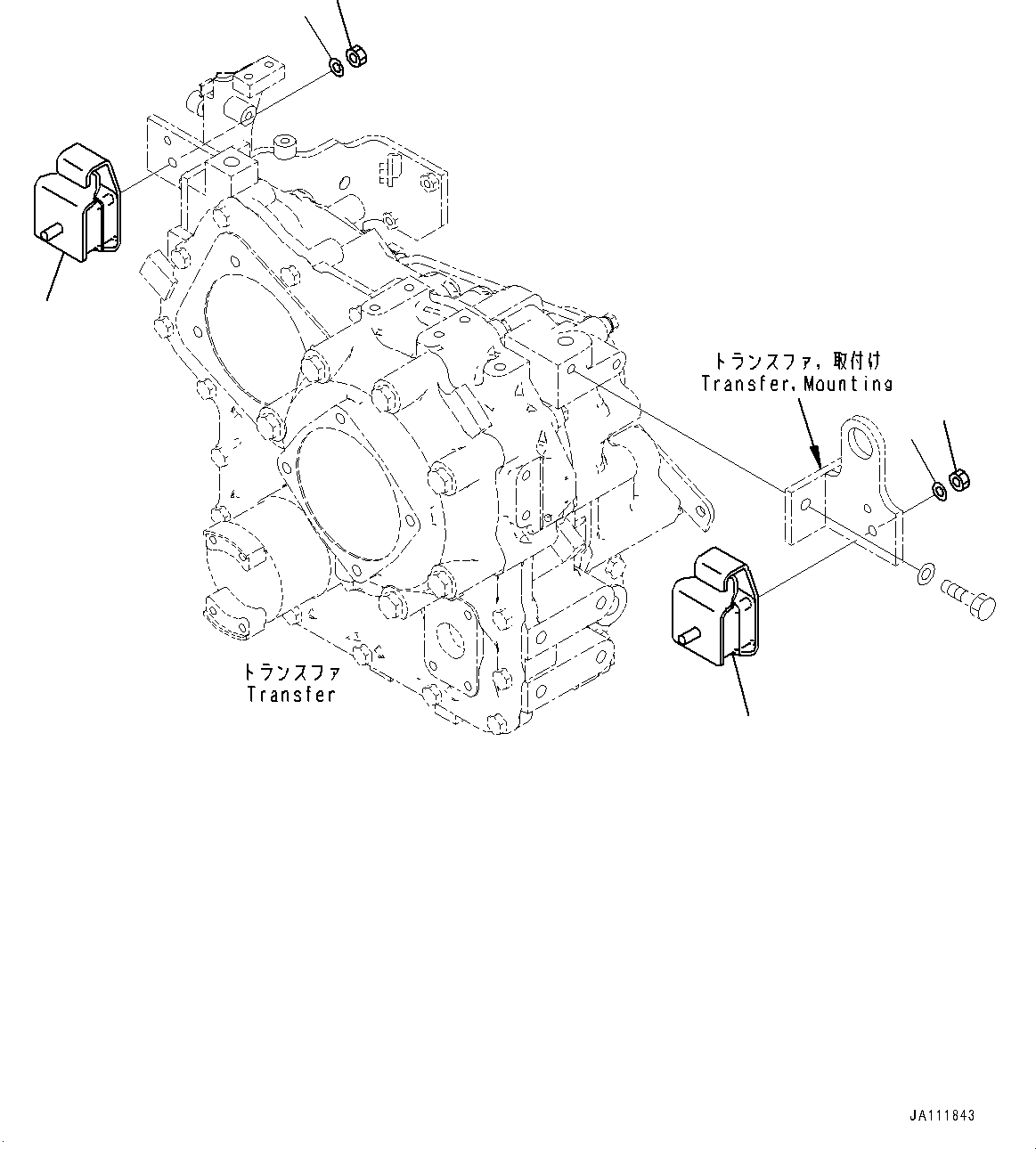 Komatsu parts book diagram for WA200-8 S/N 91001-UP: TRANSFER, CUSHION(#85001-)